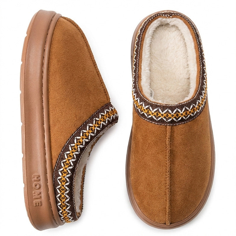 Women's orthopedic slippers memory foam arch support wide fit breathable plush lining anti-slip sole