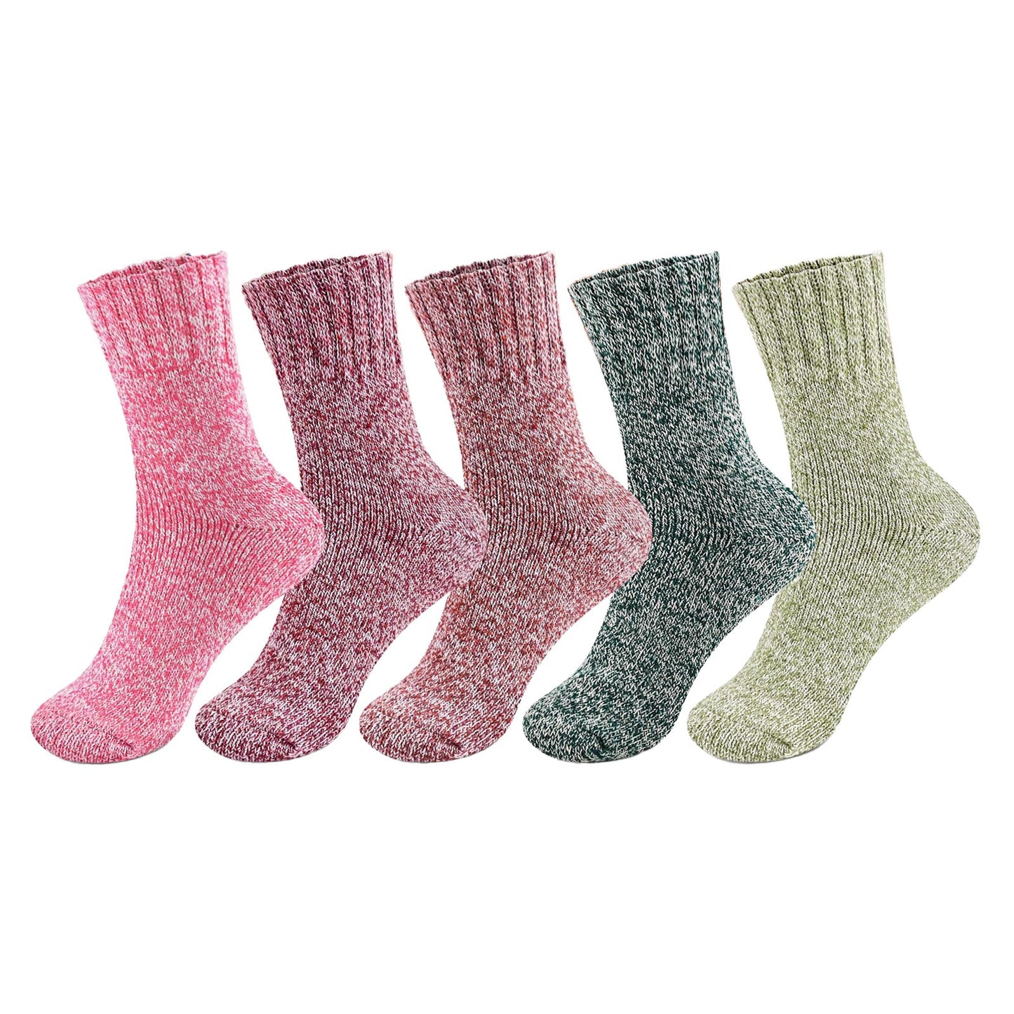 Women’s Thermal Wool Socks 5 Pairs – Warm Thick Winter Knit Set - Urbann-Vibe