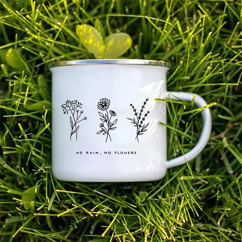 Serenia 12oz floral ceramic mug with kindness quote, perfect mindful morning coffee or tea gift