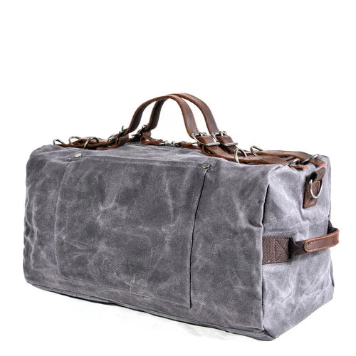 Urbann-Vibe TrekCanvas waxed canvas bag waterproof brown leather straps rugged travel backpack