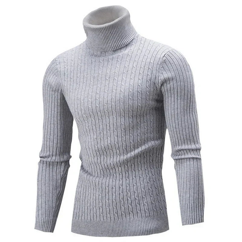 Men's classic burgundy turtleneck sweater soft cozy knit winter layer cold weather style