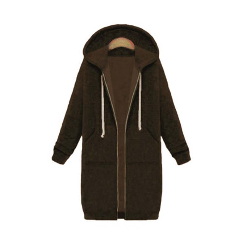 Women's longline full-zip fleece hoodie in cozy relaxed fit with extended hem for everyday layering