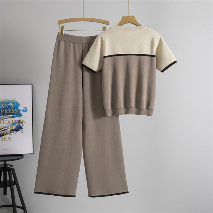 Women's gray premium tracksuit set minimal silhouette tonal contrast ultra-soft active loungewear