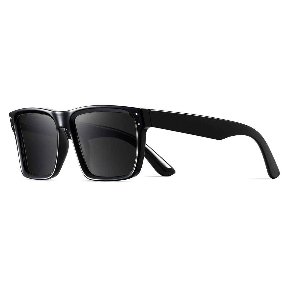 Halden square frame glossy acetate sunglasses dark UV lenses sharp modern silhouette for professionals