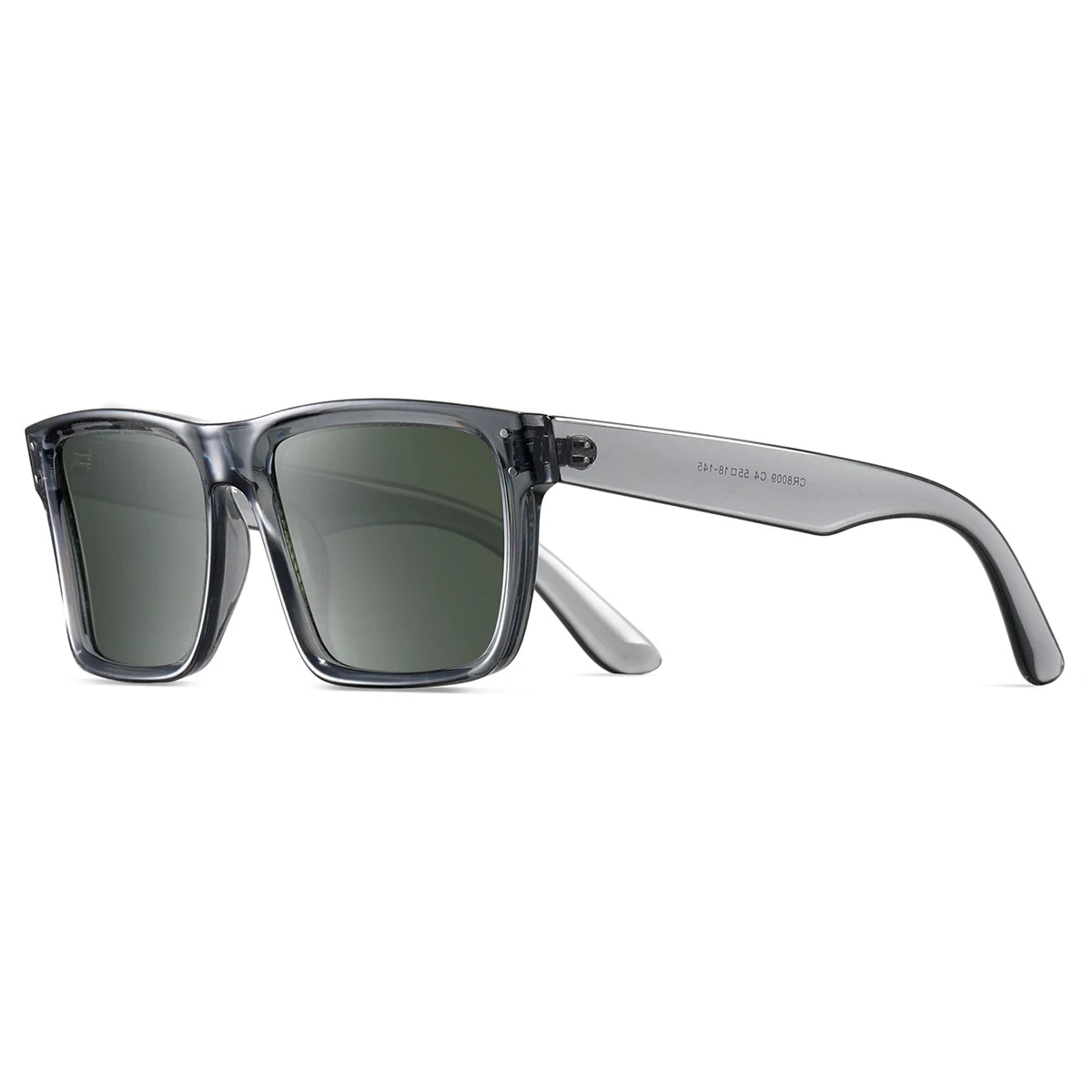 Halden square frame glossy acetate sunglasses dark UV lenses sharp modern silhouette