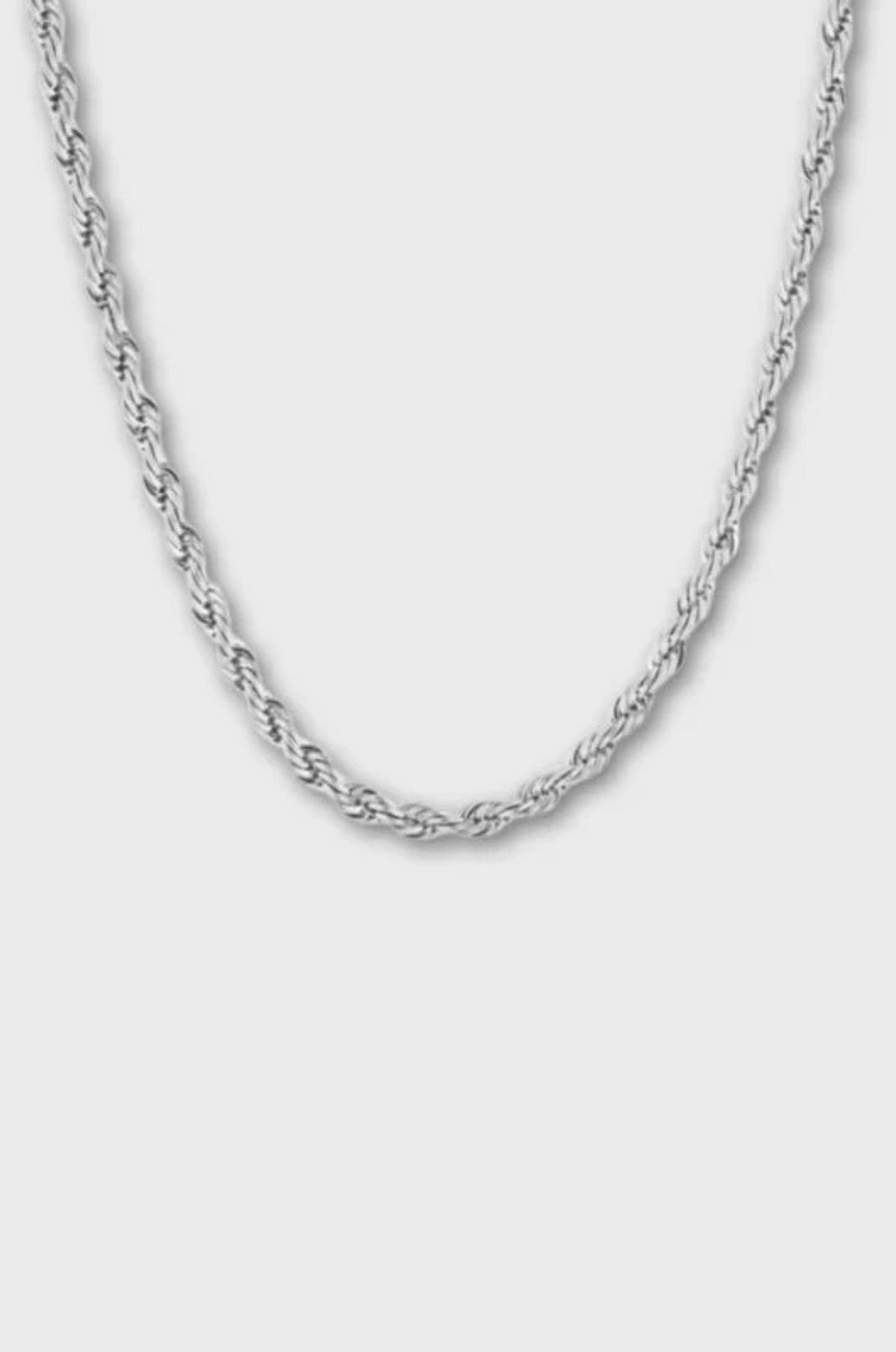Stainless steel rope chain necklace men unisex minimalist waterproof durable everyday wear gift