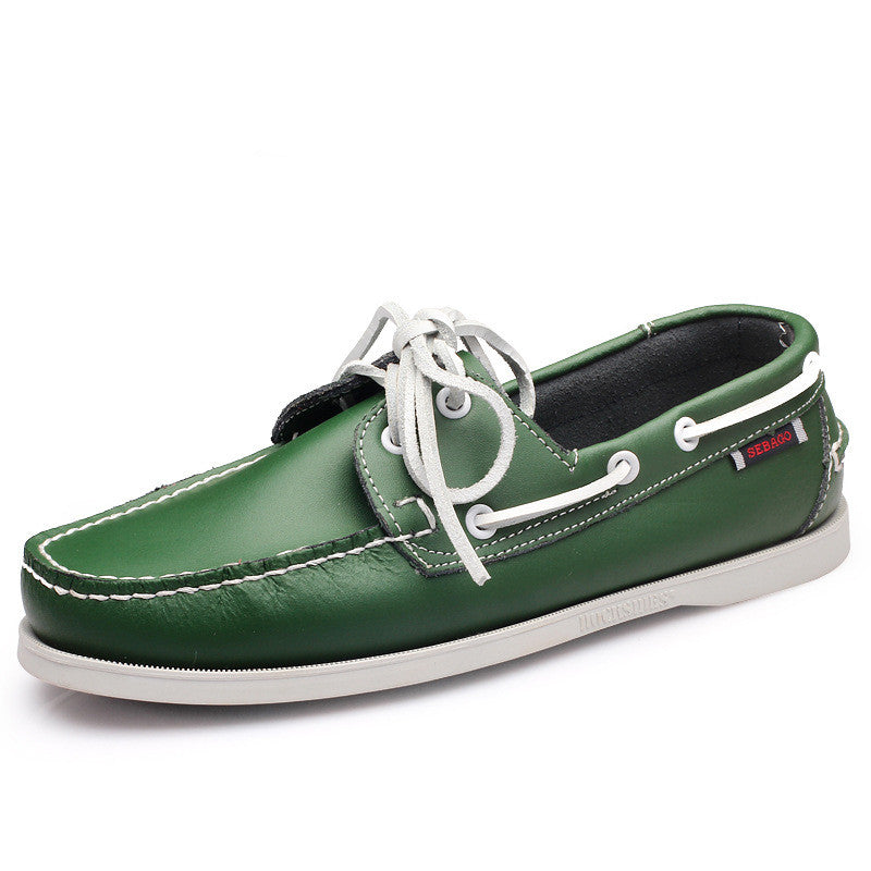 Men's handmade leather boat shoes slip-on style premium comfort durable materials optimal fit