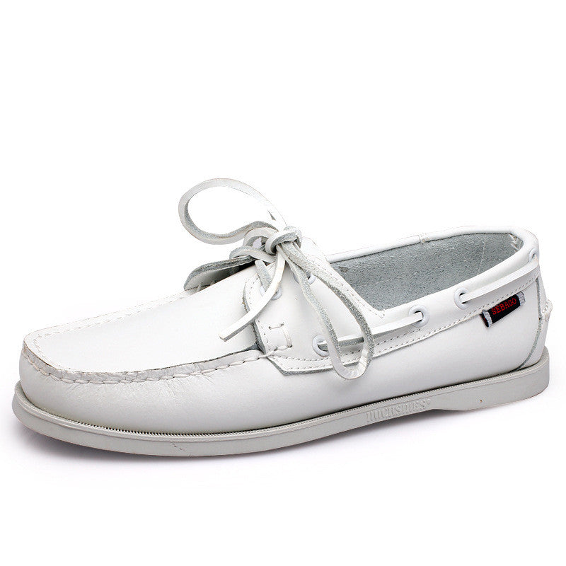 Men's handmade leather boat shoes slip-on style premium comfort durable materials optimal fit