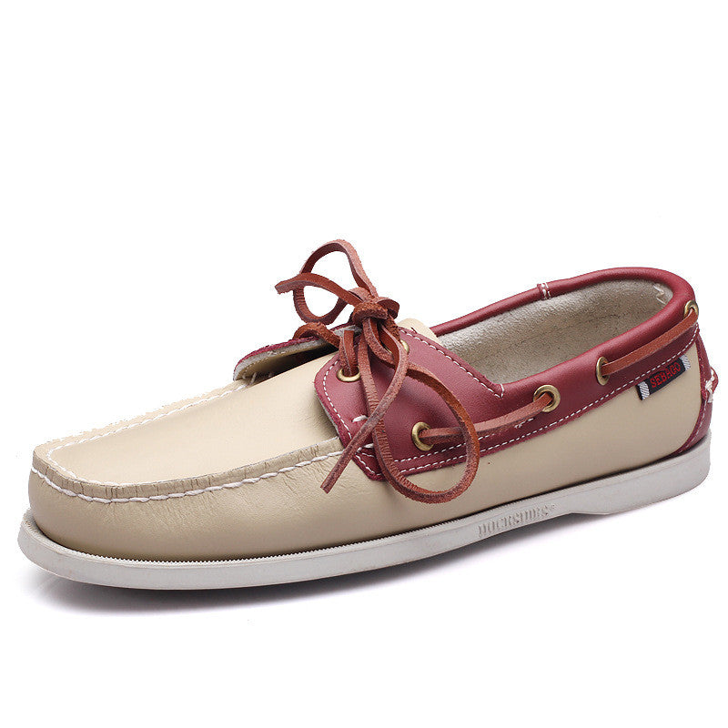 Men's handmade leather boat shoes slip-on style premium comfort durable materials optimal fit