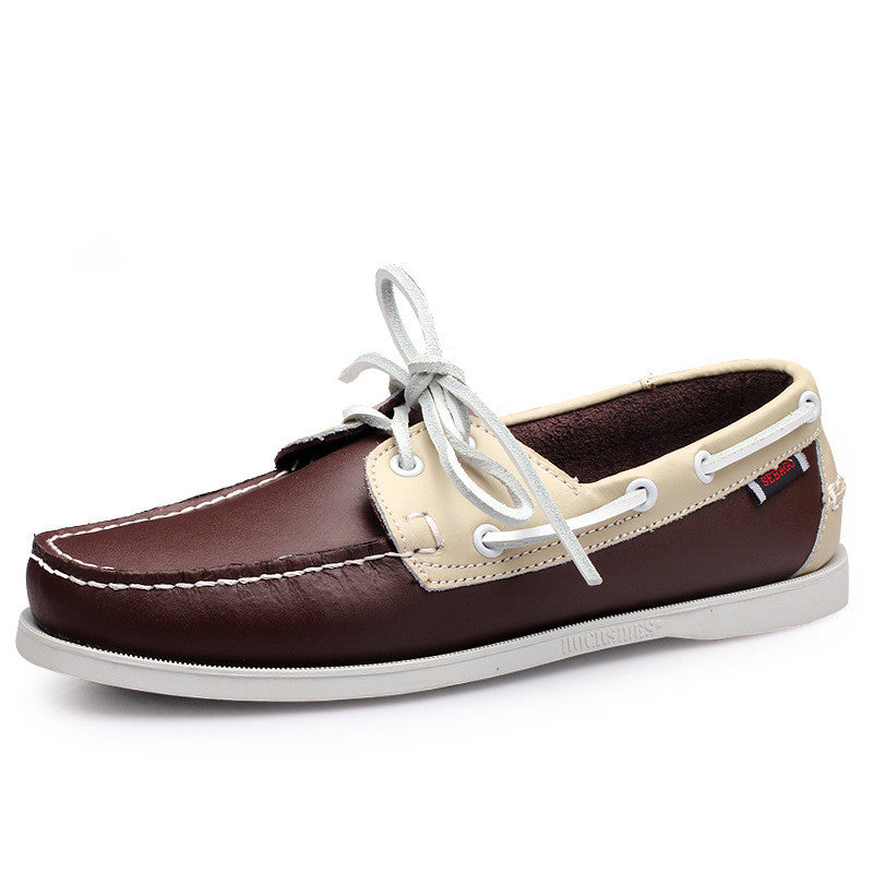 Men's handmade leather boat shoes slip-on style premium comfort durable materials optimal fit