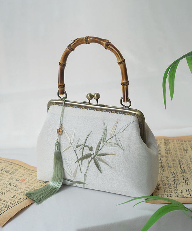 Sac fourre-tout de style chinois brodé en bambou fait main - Urbann-Vibe