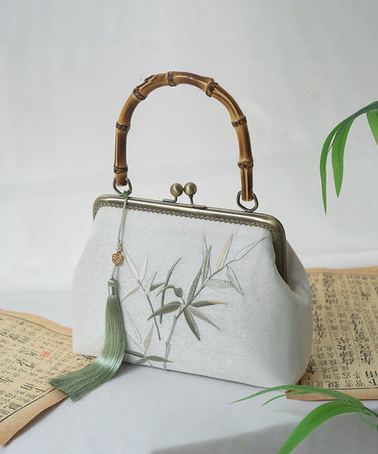 Sac fourre-tout de style chinois brodé en bambou fait main - Urbann-Vibe