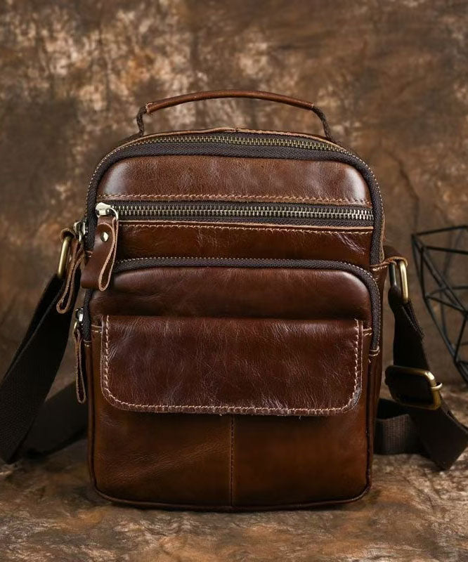 Sac bandoulière polyvalent en cuir de veau fait main pour homme - Urbann-Vibe
