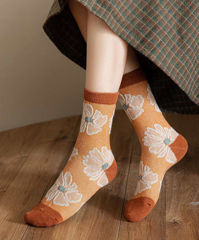 Chaussettes hautes en coton jacquard épais, faites à la main - Urbann-Vibe
