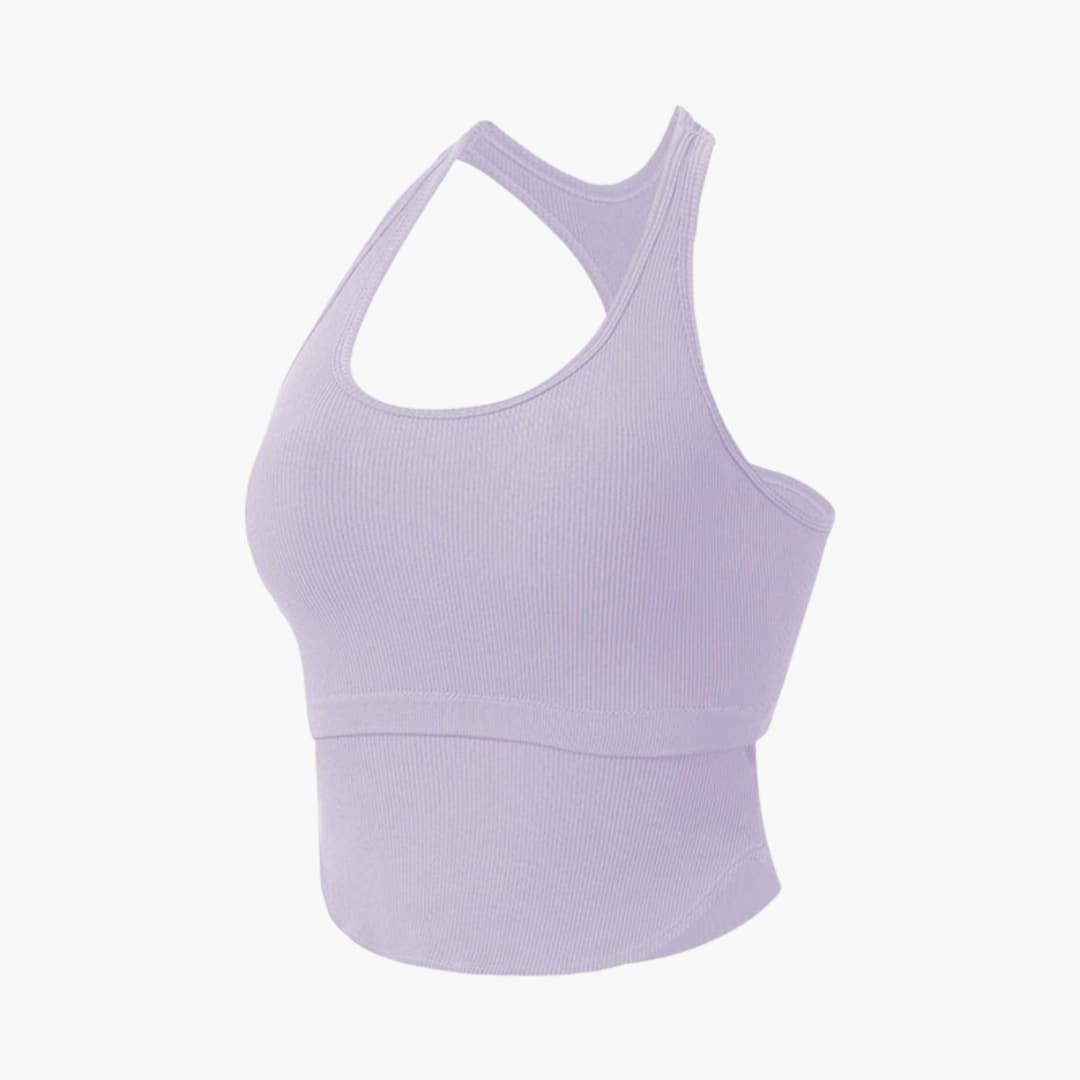 Women's sleeveless fitted sports top round neckline pull-on design for running training athleisure