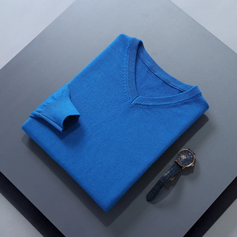 Charcoal wool blend crewneck sweater with adaptive warmth technology for business casual professionals