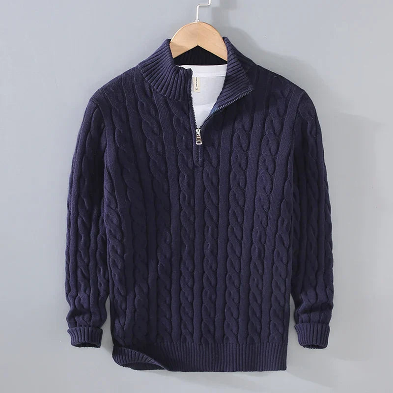 Women's cotton knit sweater Italian-inspired cozy thick weave casual everyday comfort layer