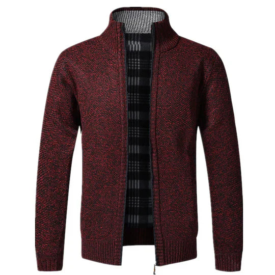 Beige cotton knit fleece jacket casual relaxed silhouette soft breathable everyday layering essential