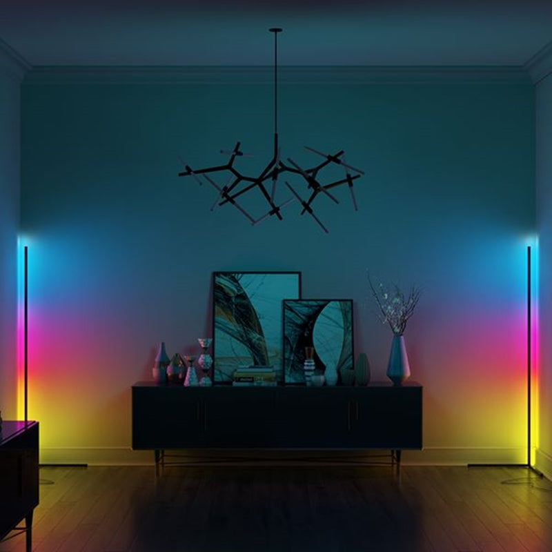 Slim LED corner lamp adjustable brightness minimalist design for small apartments living rooms bedrooms