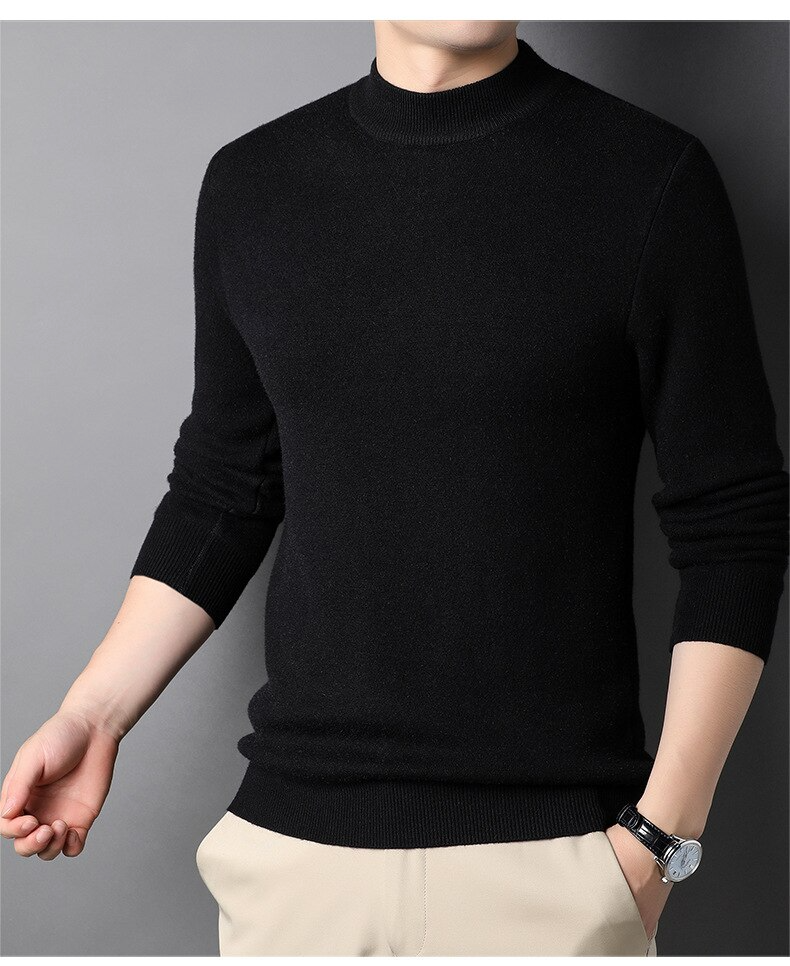 Men's classic long-sleeve polo shirt solid color regular fit versatile wardrobe essential for all seasons
