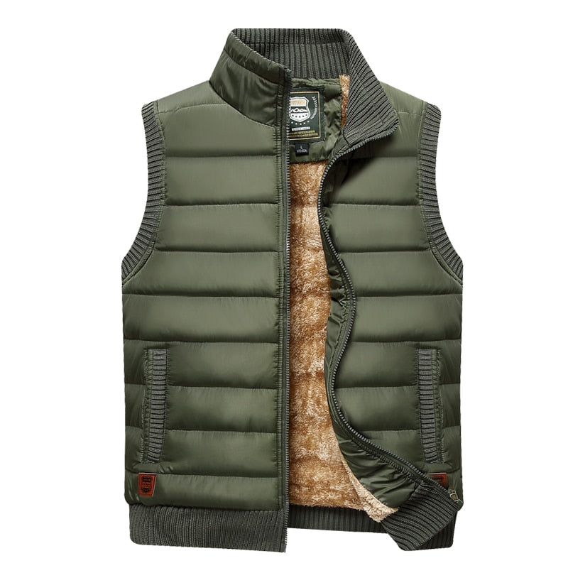 Men's black diamond quilted insulated zip-up vest with lined interior for warmth