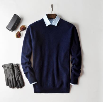 Men's knit pullover sweater regular fit elegant luxury knitwear polished clean silhouette