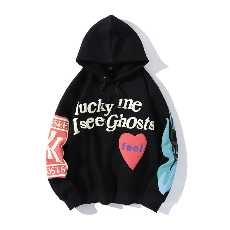 Women's loose fit Lucky Me hoodie sweatshirt cozy lounge wear warm casual comfort layer