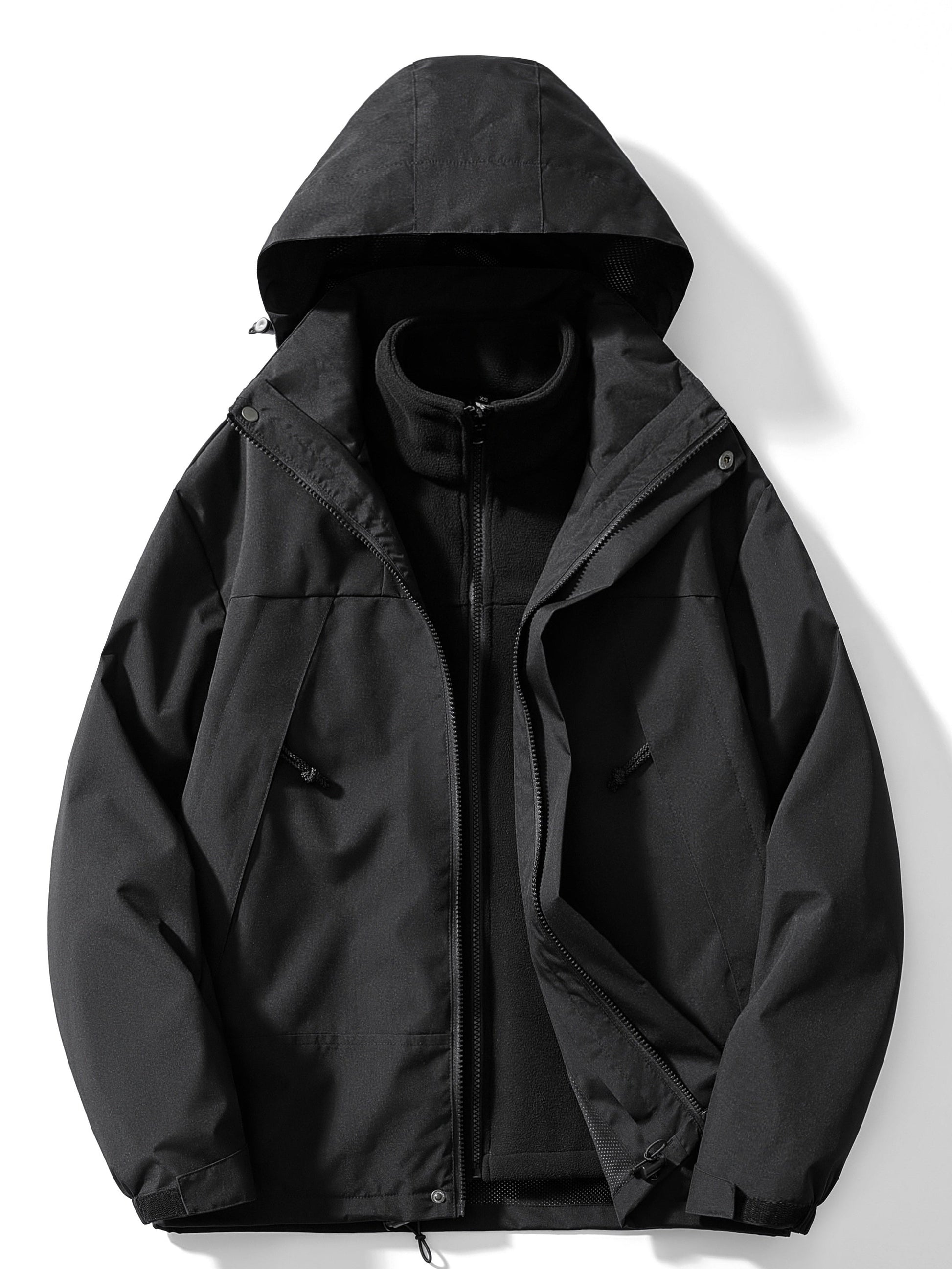 Women's 3-in-1 winter jacket hood water-resistant shell removable fleece liner versatile layering system