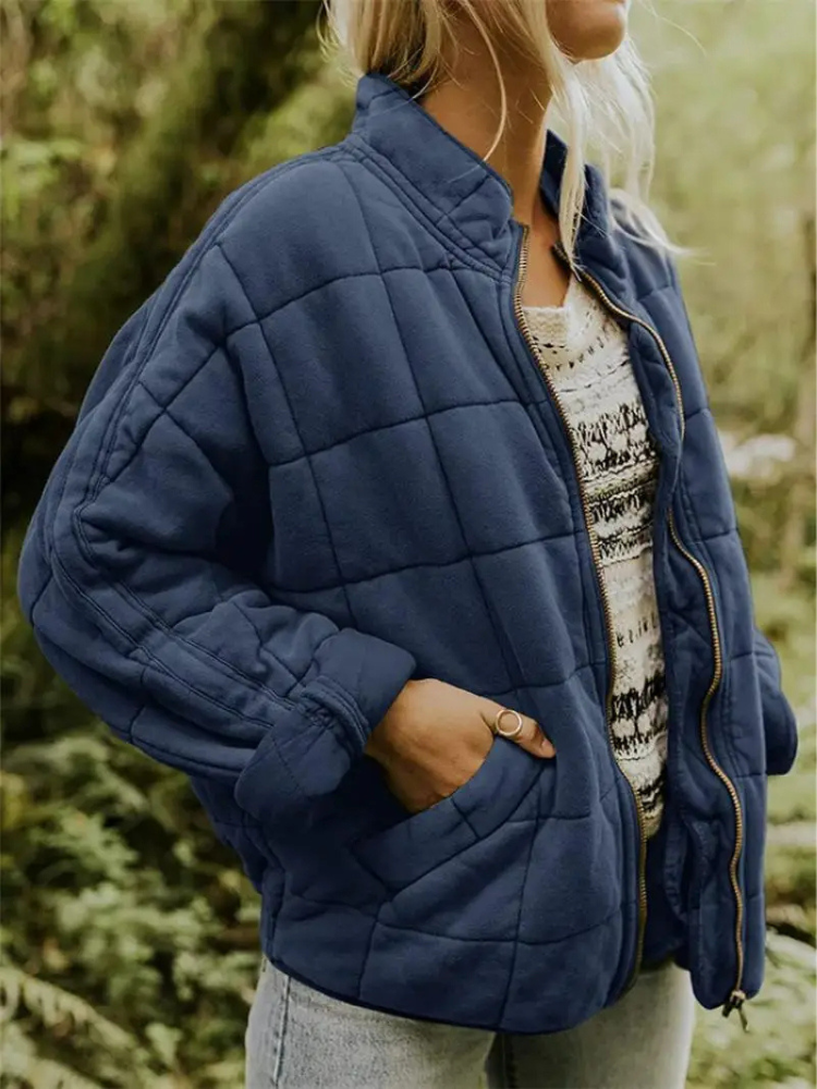 Women's oversized transition jacket thickened warm casual sporty style relaxed fit cold-weather layer