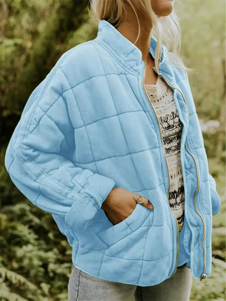 Women's oversized transition jacket thickened warm casual sporty relaxed fit cold-weather layer