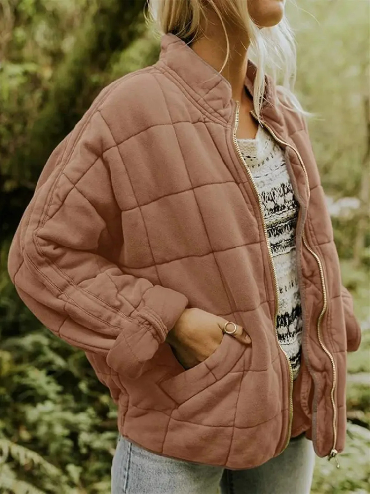 Women's oversized transition jacket thickened warm casual sporty relaxed fit cold-weather layer