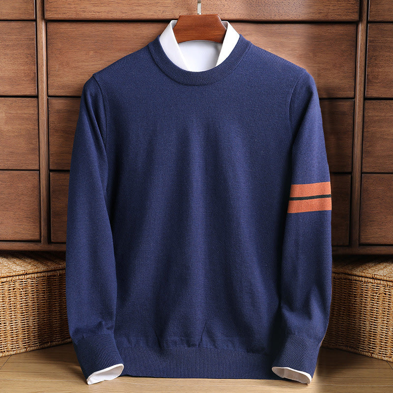 Men's mock neck pullover sweater classic fit ribbed edges smart casual knit for modern style