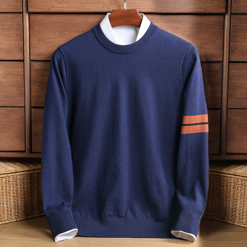 Men's mock neck pullover sweater classic fit ribbed edges smart casual knit for modern style