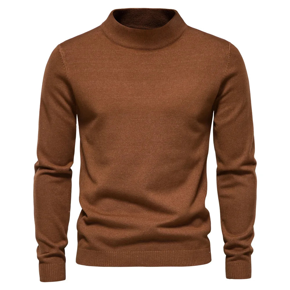 Men's classic turtleneck sweater elegant knit all-season slim fit wardrobe essential