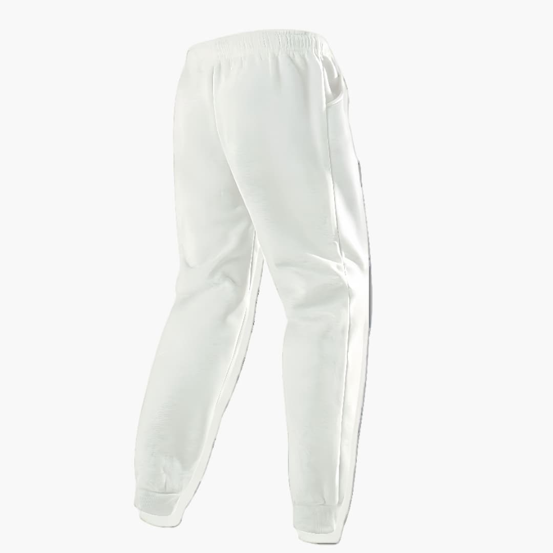 Men's tapered jogger pants with drawstring waistband, ribbed cuffs, and side pockets for active wear