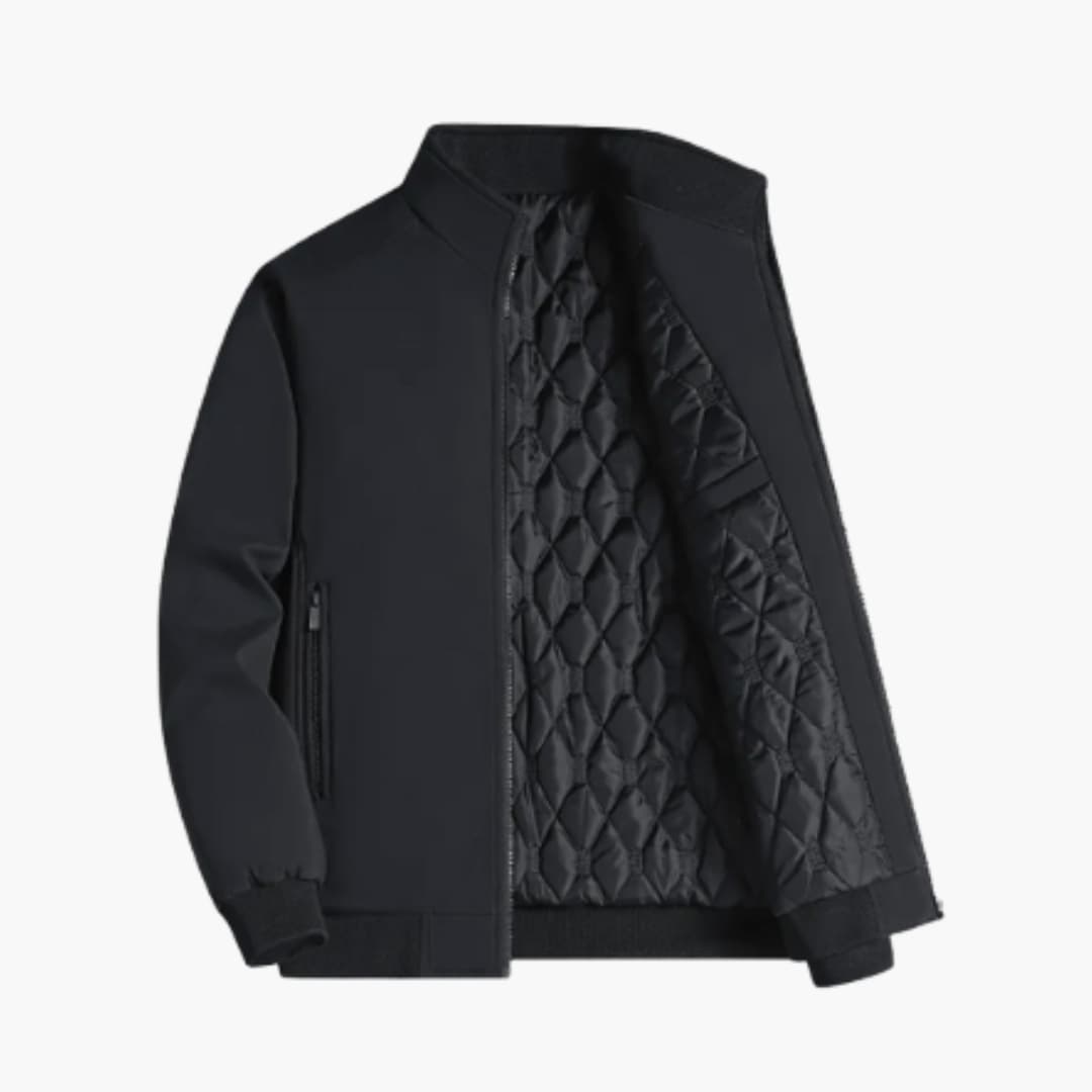 Men's classic quilted jacket structured lapel collar diamond quilting button closure piped pockets