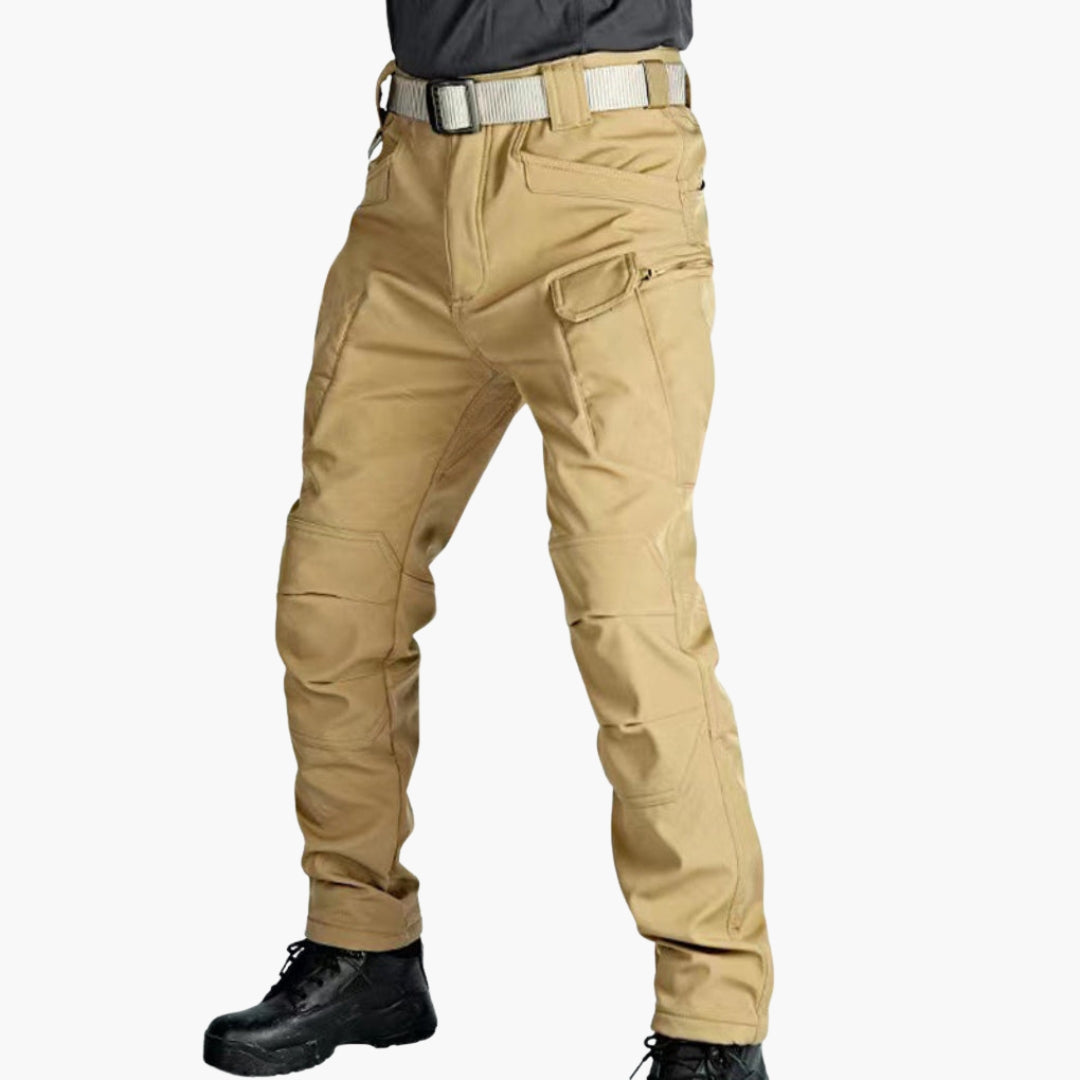 Men's gray hiking pants slim fit with reinforced knees and multiple pockets for outdoor adventures