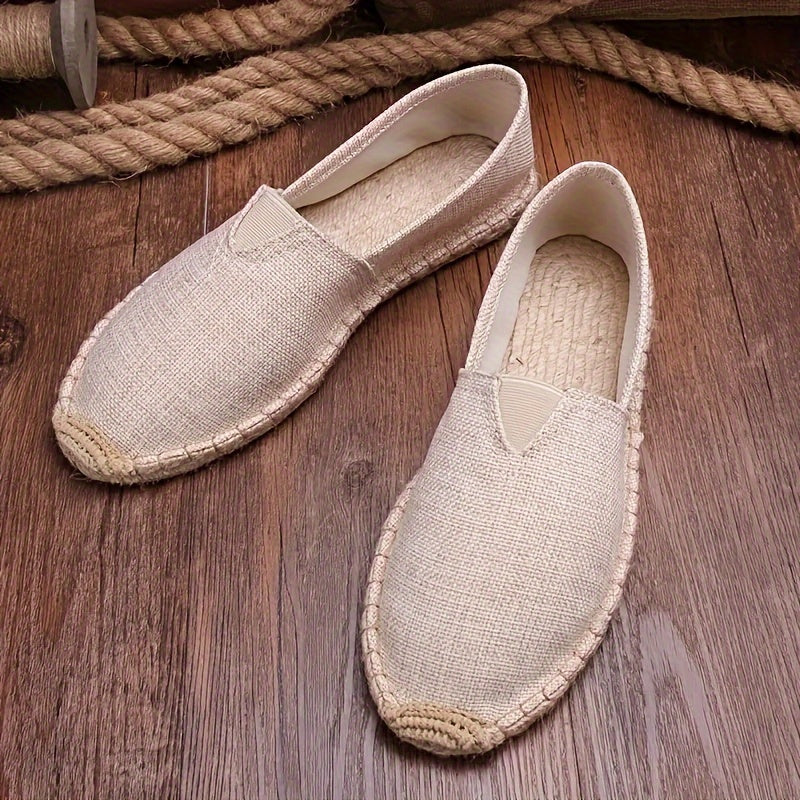 Men's canvas slip-on espadrille loafers lightweight breathable rubber sole summer casual shoes