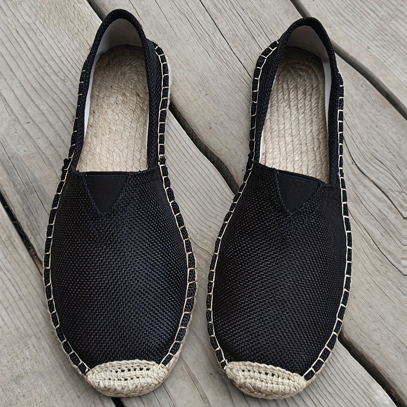 Men's canvas slip-on espadrille loafers lightweight breathable rubber sole summer casual shoes