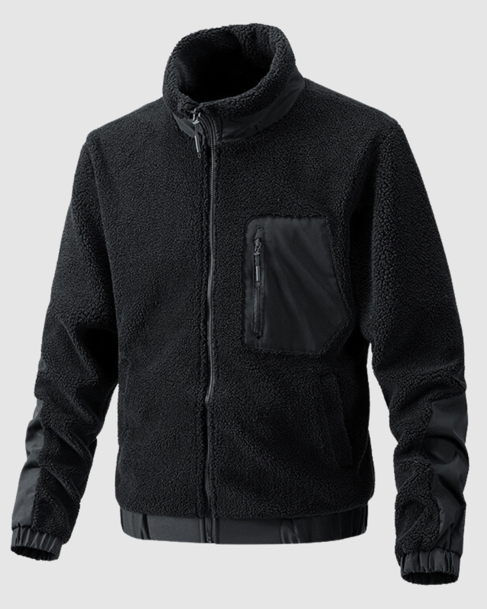 Men's lightweight fleece jacket regular fit autumn winter warmth sporty silhouette ribbed cuffs