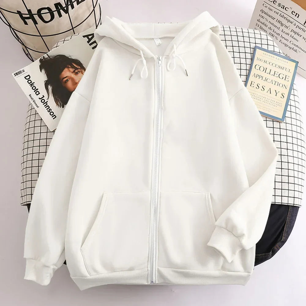 Men's oversized zip-up hoodie jacket fleece-lined Harajuku Gothic streetwear bold casual warmth