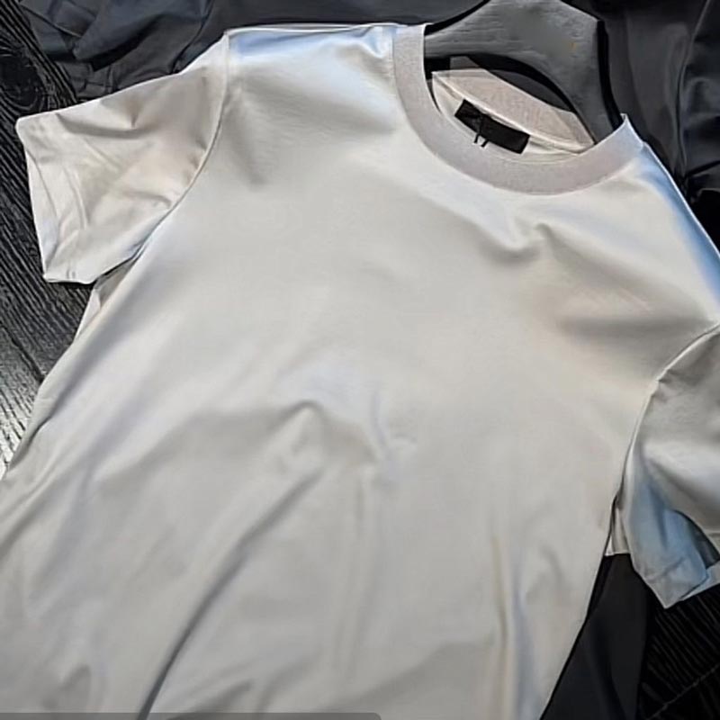 Men's ice silk short sleeve tee lightweight breathable moisture-wicking crew neck comfort fit warm weather