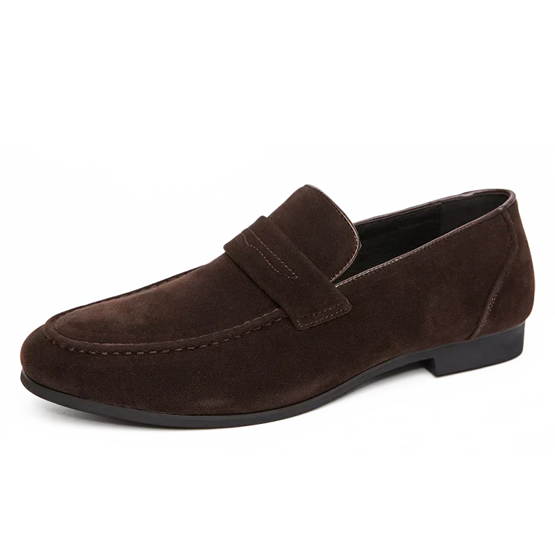 Men's faux suede loafers slip-on elegant casual shoes comfort fit breathable lining