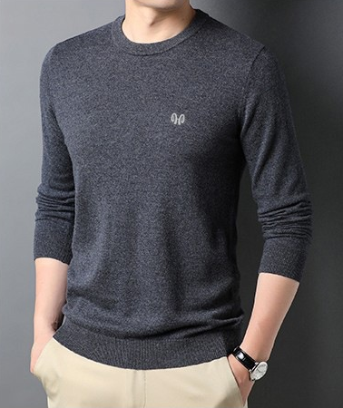 Men's classic crew neck cotton pullover relaxed loose fit breathable everyday comfort timeless style