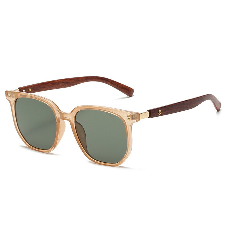 Men's vintage wooden sunglasses UV400 lightweight retro frames with natural grain texture