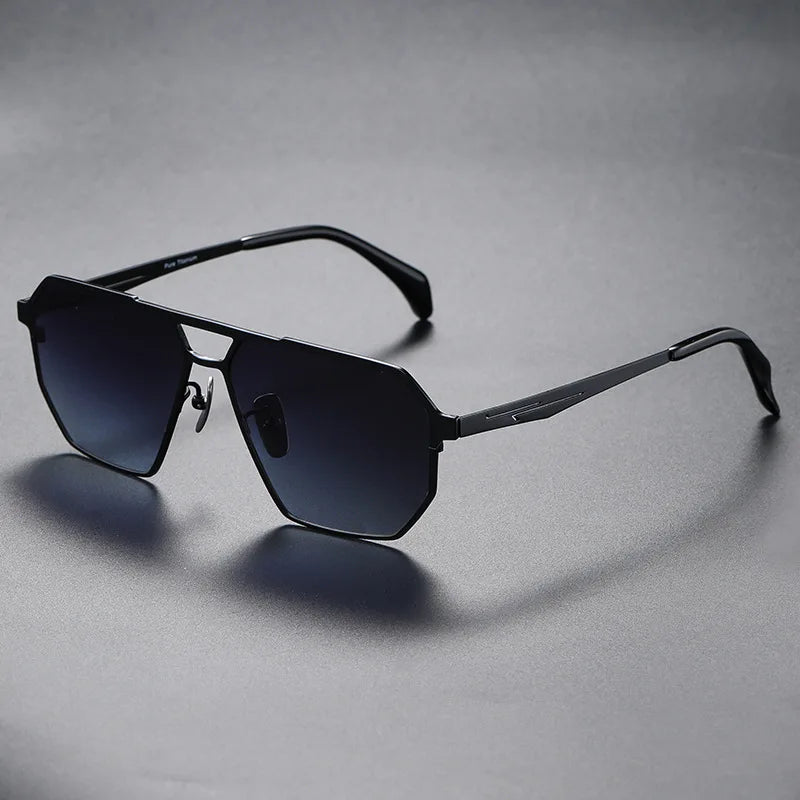 Men's titanium polarized pilot sunglasses, featherlight frame, glare-reducing lenses for modern outdoorsmen