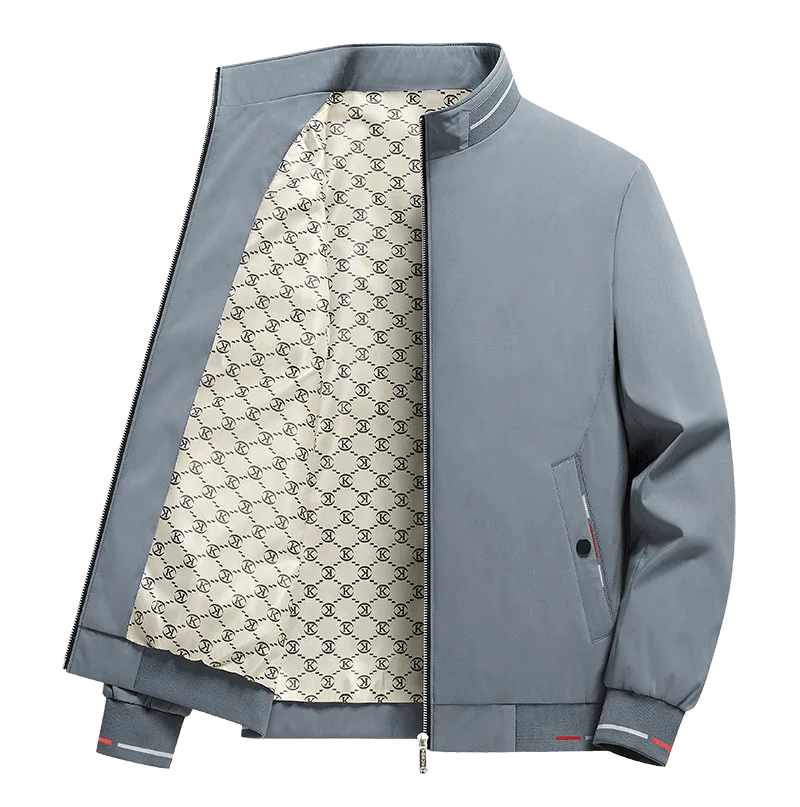Men's plush stand-up collar jacket smart casual business warm modern fit spring autumn