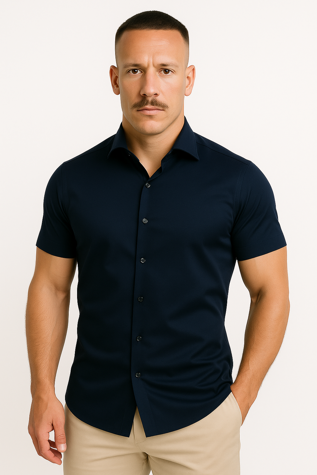 Men's athletic stretch-fit T-shirt slim cut breathable fabric for gym and daily training