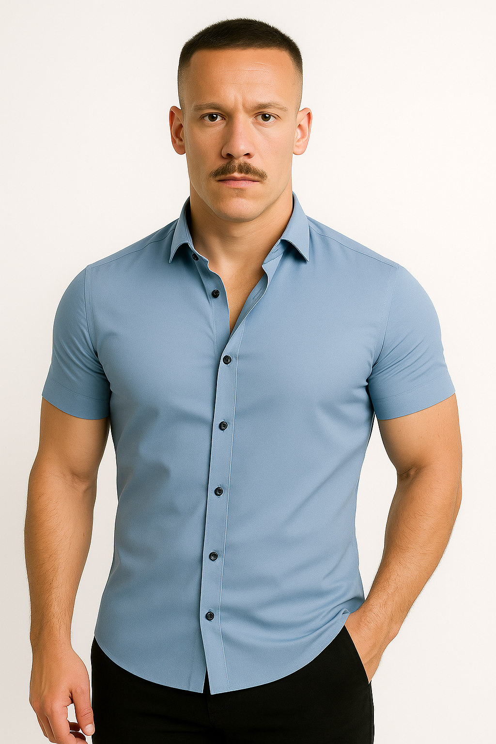 Men's stretch-fit athletic cut t-shirt, slim sporty silhouette with breathable stretch fabric for gym