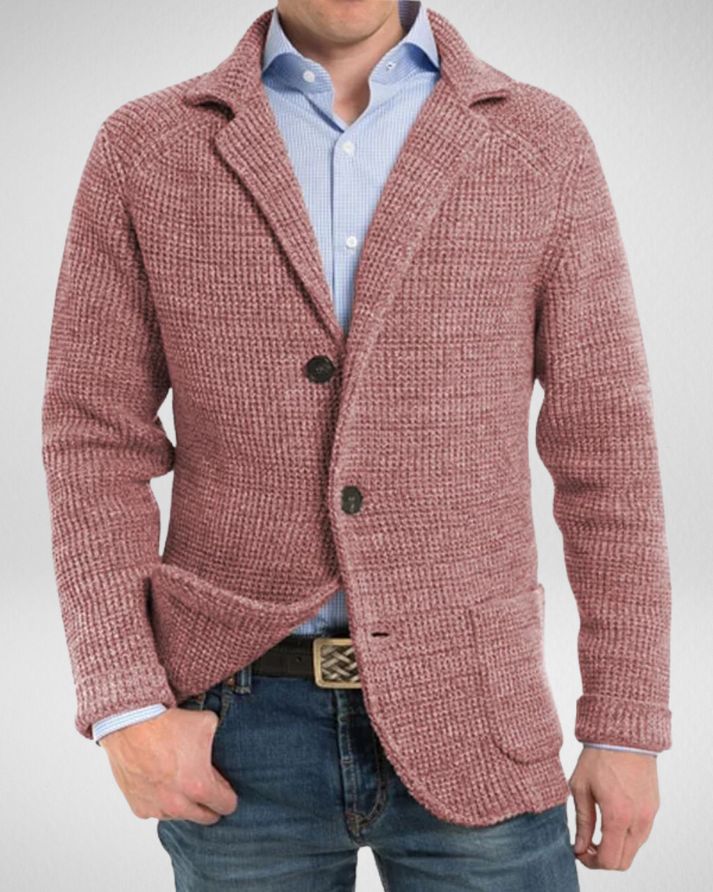 Men's knit blazer regular fit versatile business casual wardrobe essential with soft comfortable fabric